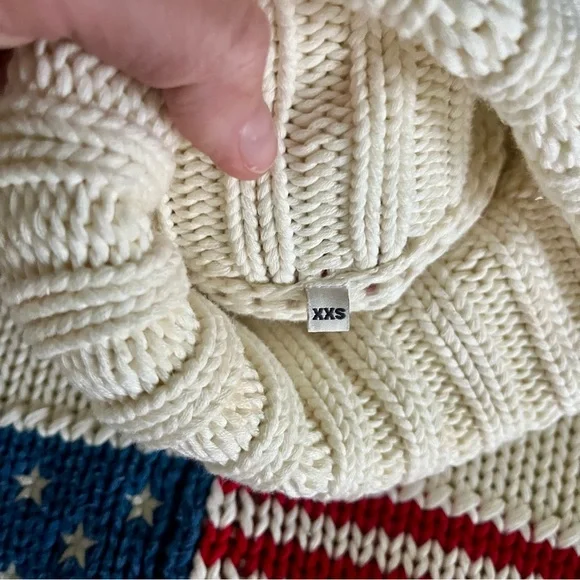 Denimist American Flag Sweater Cotton Chunky Knit Coastal Grandmother S - Picture 8 of 13